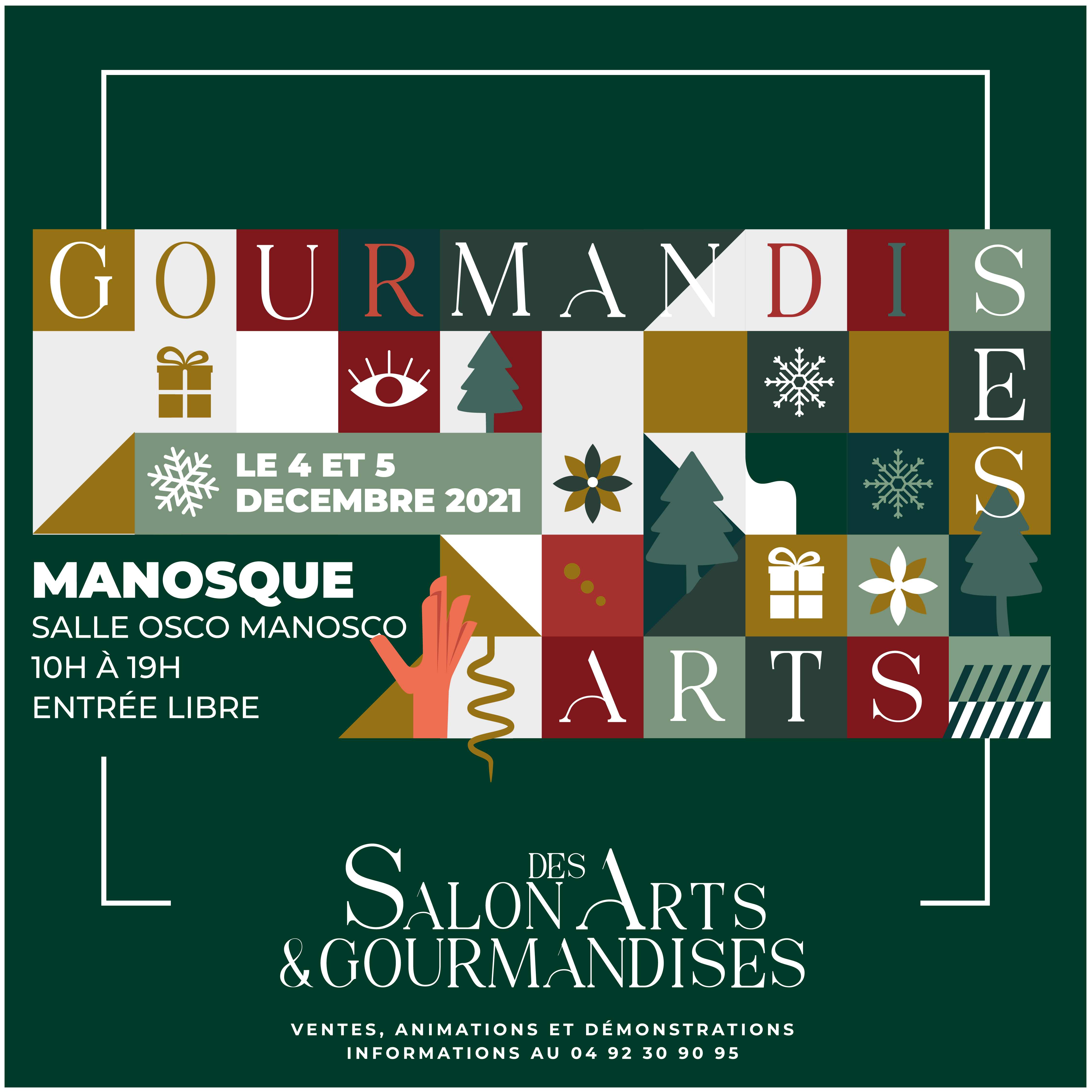 Affiche Salon des Arts et Gourmandises - Les 4 & 5 décembre 2021 à Manosque